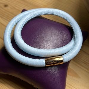 Endless Leather Charm Bracelet Double Wrap Blue Magnetic 🦋